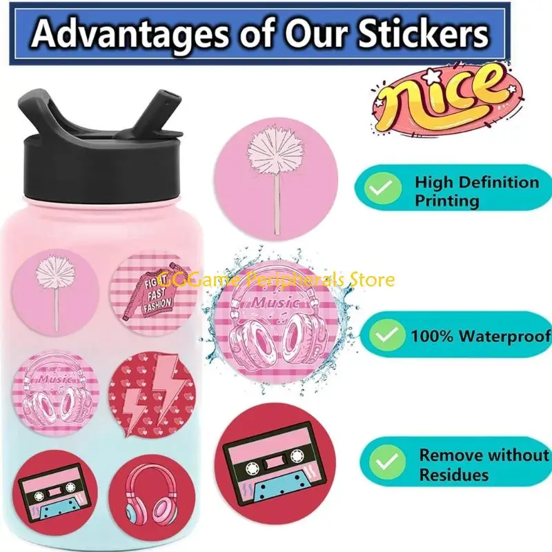 U55B Anh Đào Thẩm Mỹ Bộ 50 Đề Can Chống Thấm Nước Trang Trí Thời Trang Cho Ốp Lưng Điện Thoại Laptop Trang Trí Phụ Kiện Hàng