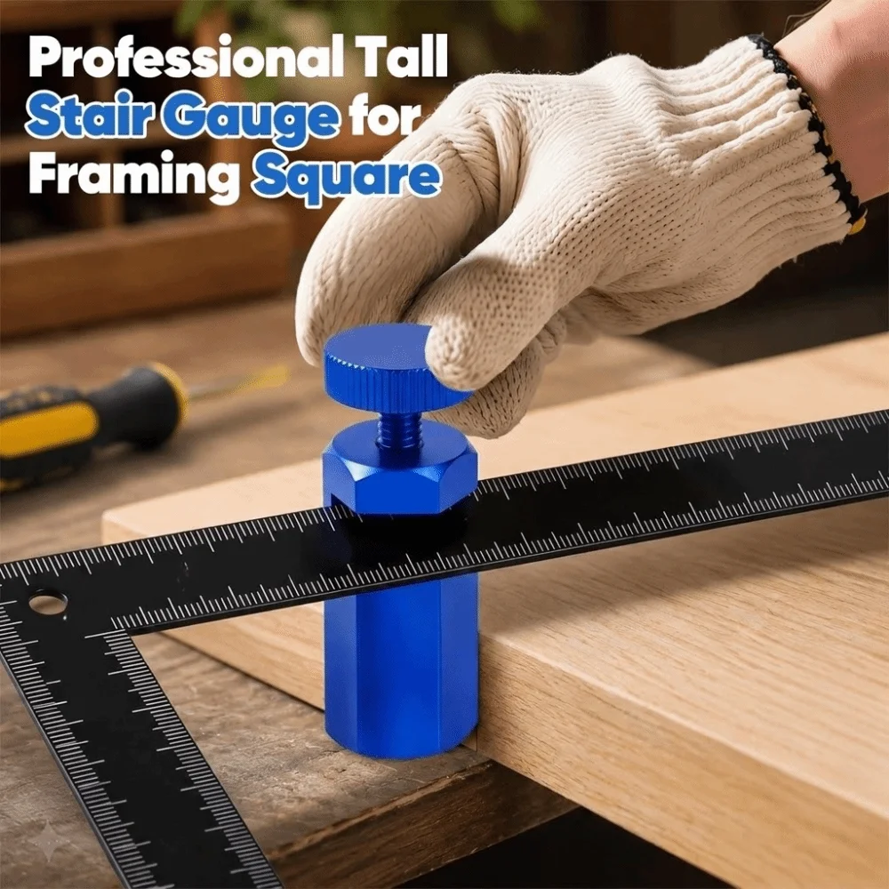 Precision Stair Gauge Hexagonal with Holder Framing Square Stops Portable Durable Versatile Circular Stair Layout Tool Framing
