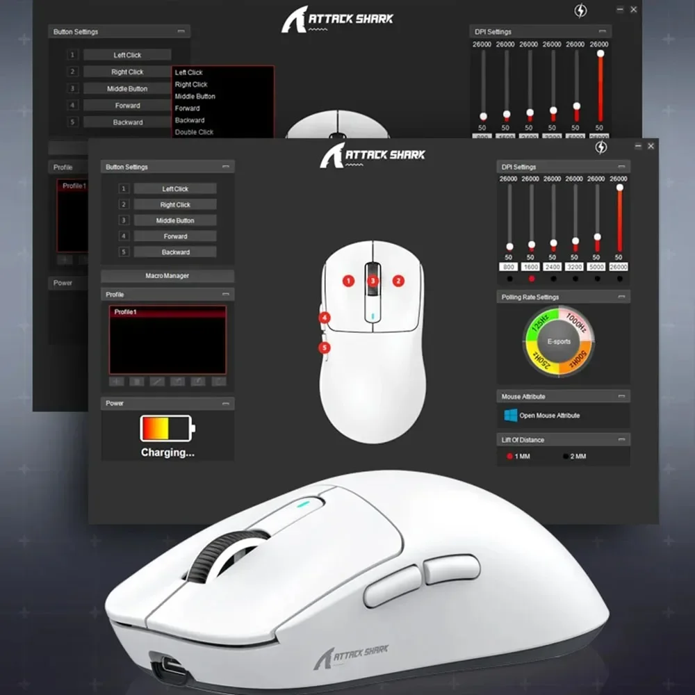 Original Attack Shark  X3PRO Mouse Lightweight PAW3395 E-sports Game Three-mode 4K Wireless Mouse 8K Computer Mouse