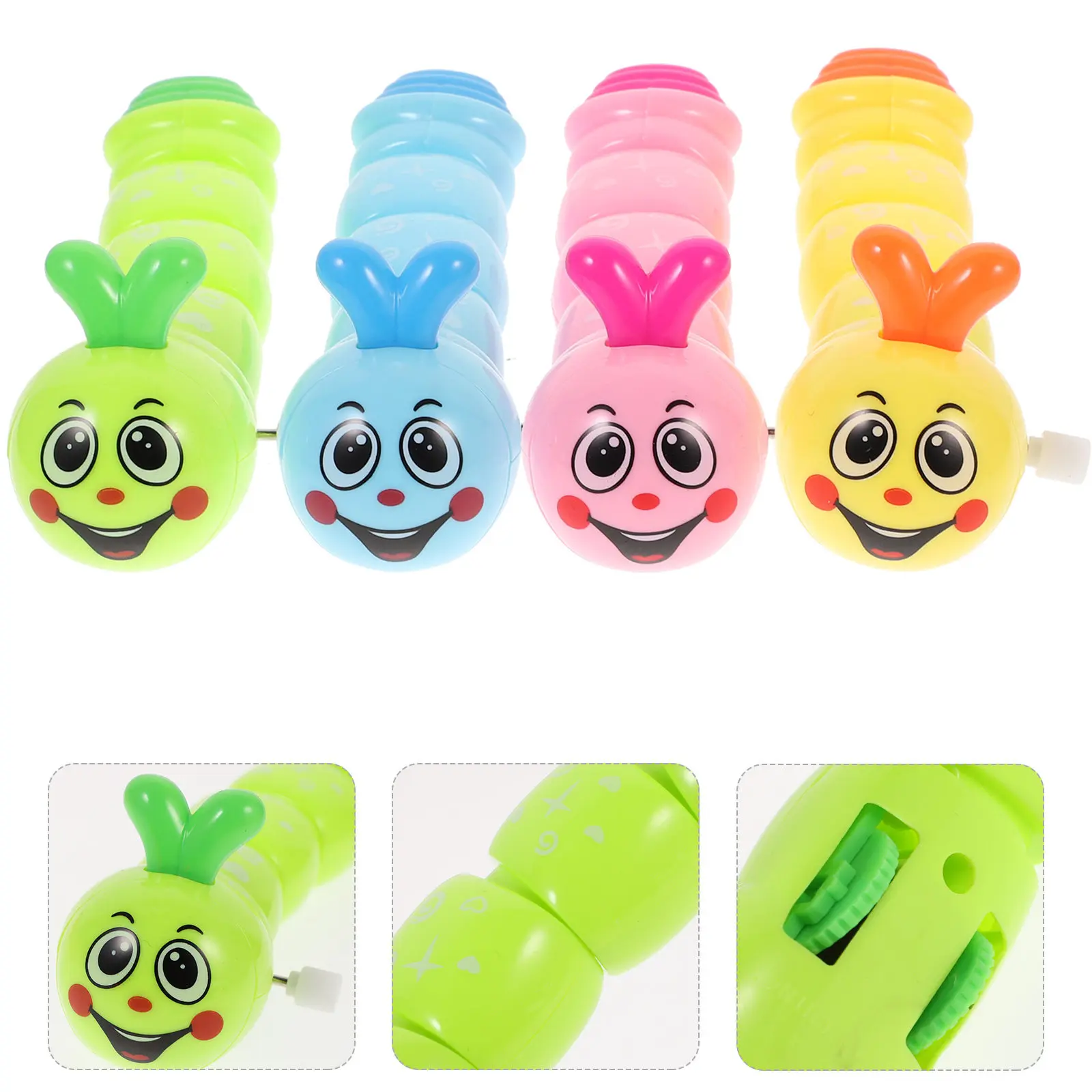 

Набор из 4 игрушек-гусениц на пружине, удобные для детей, яркие и привлекательные цвета, улучшают координацию рук и глаз, подарок на день рождения