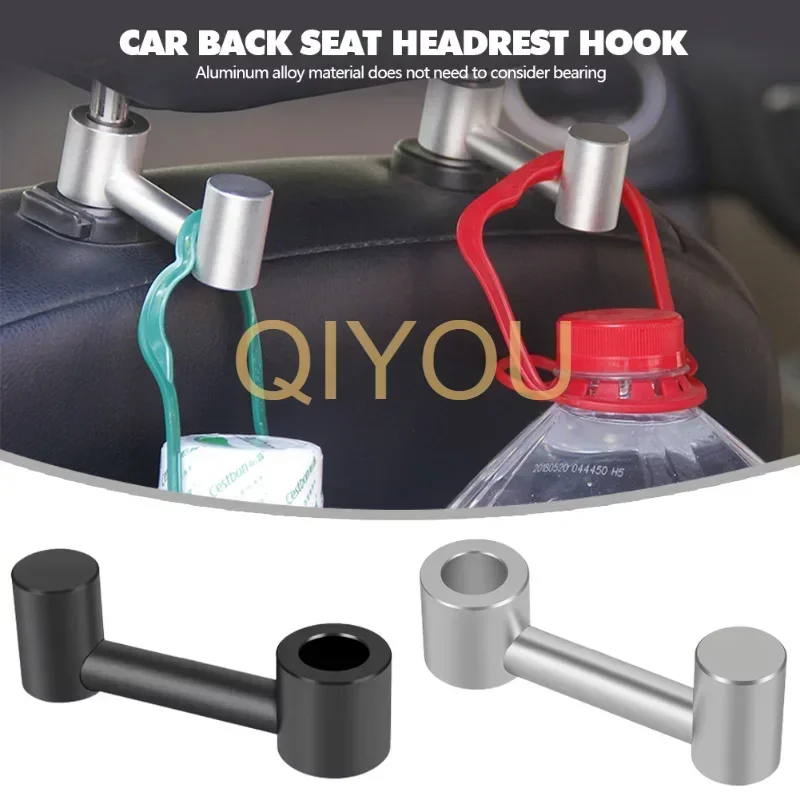 Alumínio Alloy Car Back Seat Encosto de Cabeça Organizador, Gancho De Armazenamento, Cabide De Metal Para Mercearia, Saco De Lixo, Bolsa De Bolsa