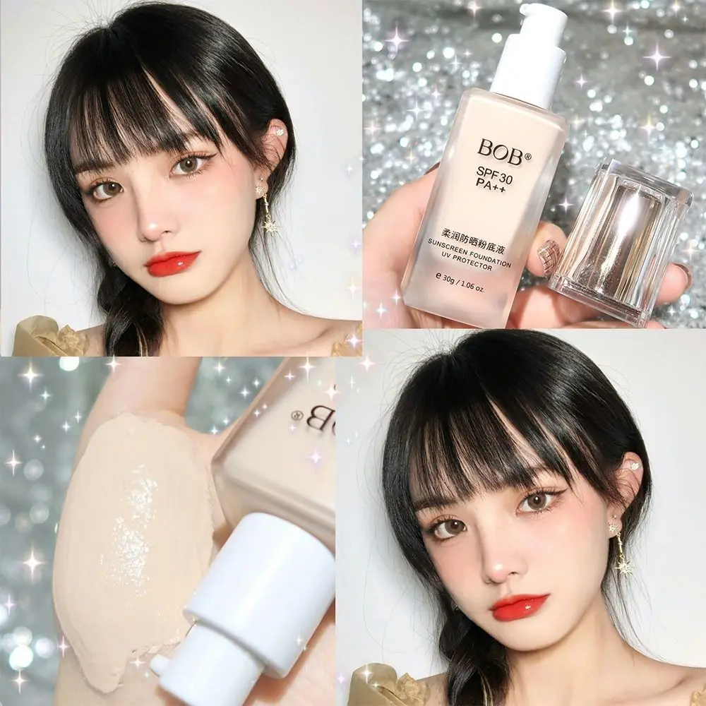 Fondotinta liquido leggero non soffiante 30 ml Volume Resistente al sudore Contorno viso Crema solare liquida Naturalmente Crema base viso