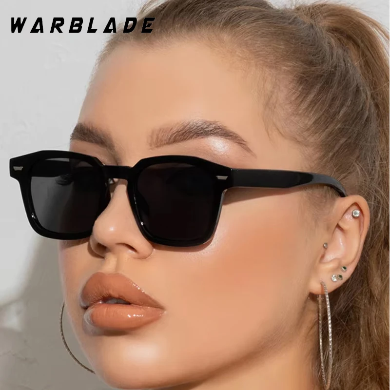 

Popular Classic Designer Women's Sunglasses Trend Vintage Square Rivets Frame Glasses Men Summer Traveling Driving Shades UV400