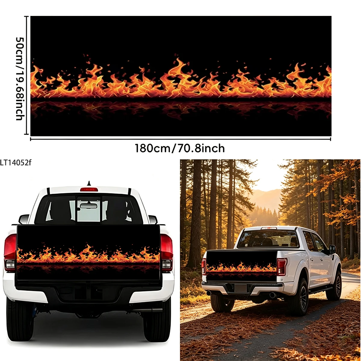 Watercolor Red Orange Gradient Tailgate Trunk Vinyl Decal Waterproof Car Wrap Sticker Auto Tuning Body Styling Decor Accessory