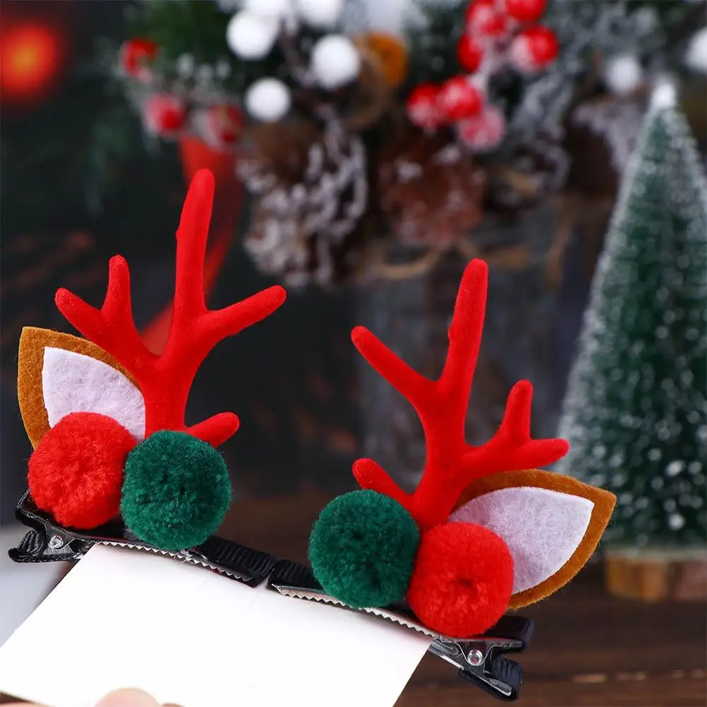 

Gifts Top Clip Children Elk Ear Xmas Ornaments Merry Christmas Decor Antler Hairpin Pine Cone Hairpins Hair Accessories