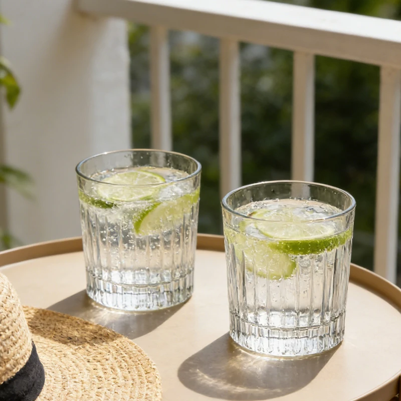 

Стеклянный стакан для сока и воды в скандинавском стиле с полосками, креативный стакан для коктейлей, стакан для холодного американского кофе, идеально подходит для подарков