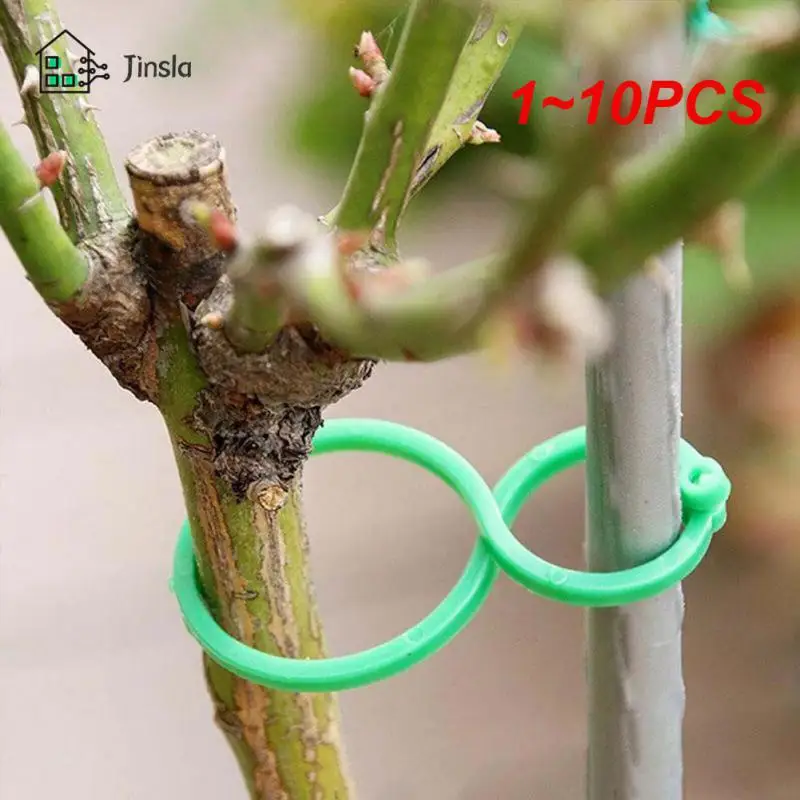 1~10PCS Garden Plant Clips For Vegetable Growing Upright Plant Holder Green Plastic Bundled Ring Garden Stand Tool Vine Support