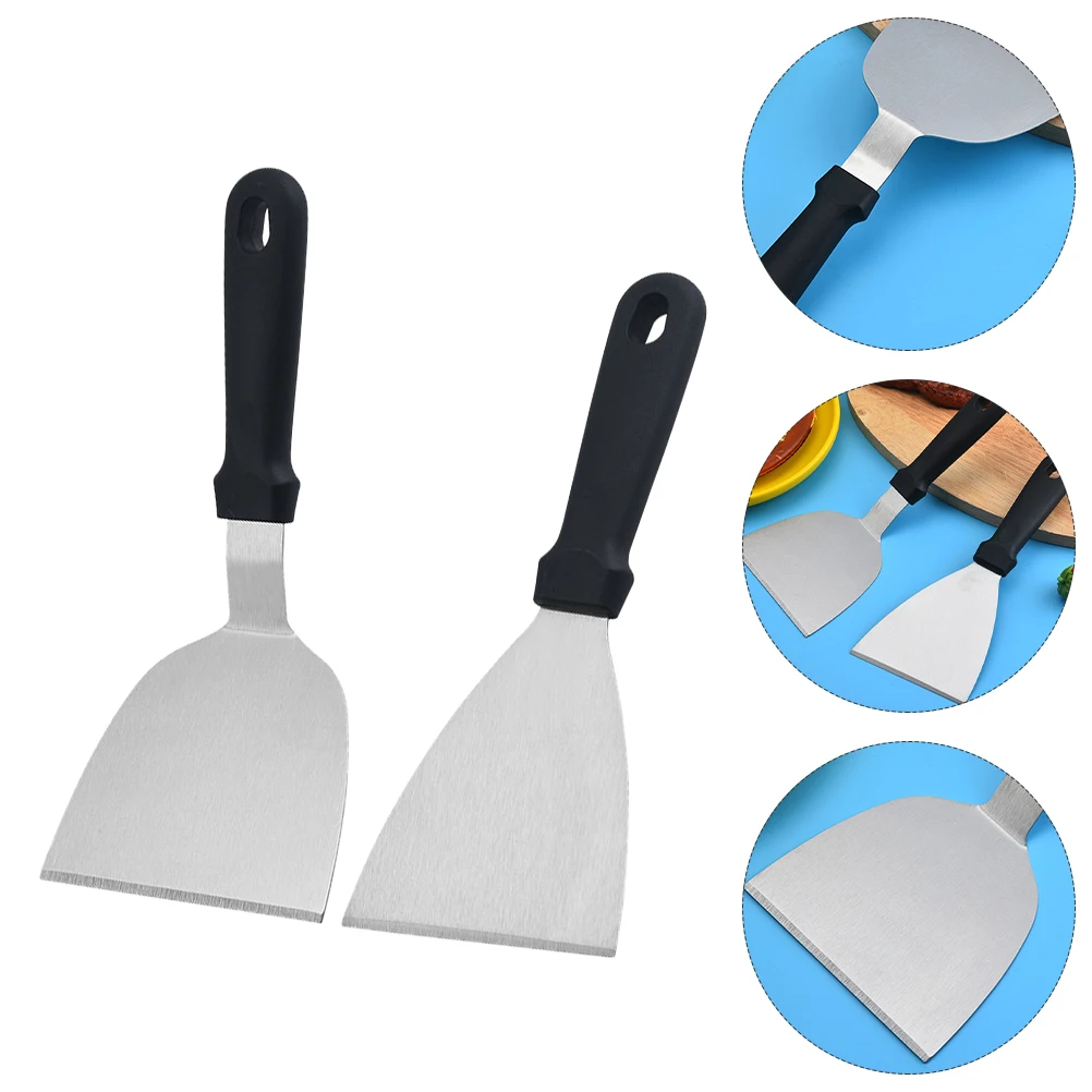 

2Pcs Teppanyaki Grill Spatula Set Stainless Steel Steak Turner Kitchen Bbq Cooking Gadgets Housewarming Gift