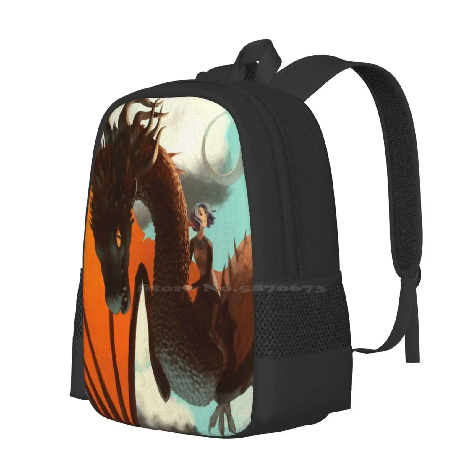 Mochila de Escape para mujer, bolsos de moda, Dragon Wyvern Sky Girl, vuelo, nubes voladoras, Carbatine, gran oferta