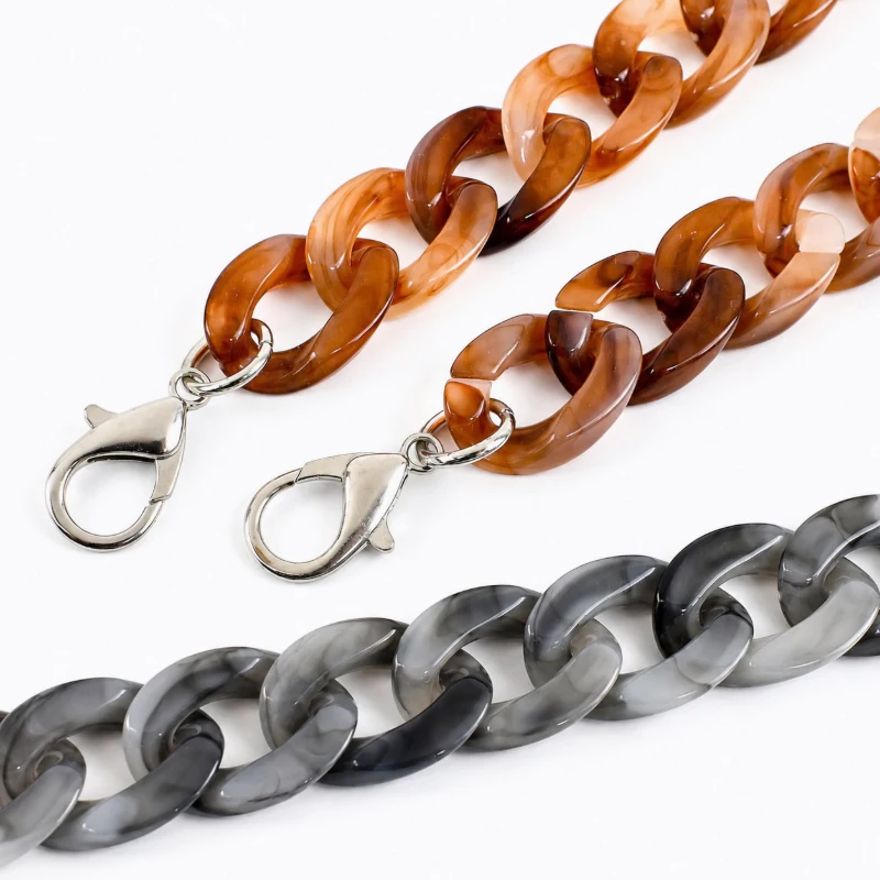1/2Pcs Deepeel 60cm Acrylic Bag Strap Handbag Resin Chain Detachable Lobster Clasps for Purse Handle DIY Making Accessories