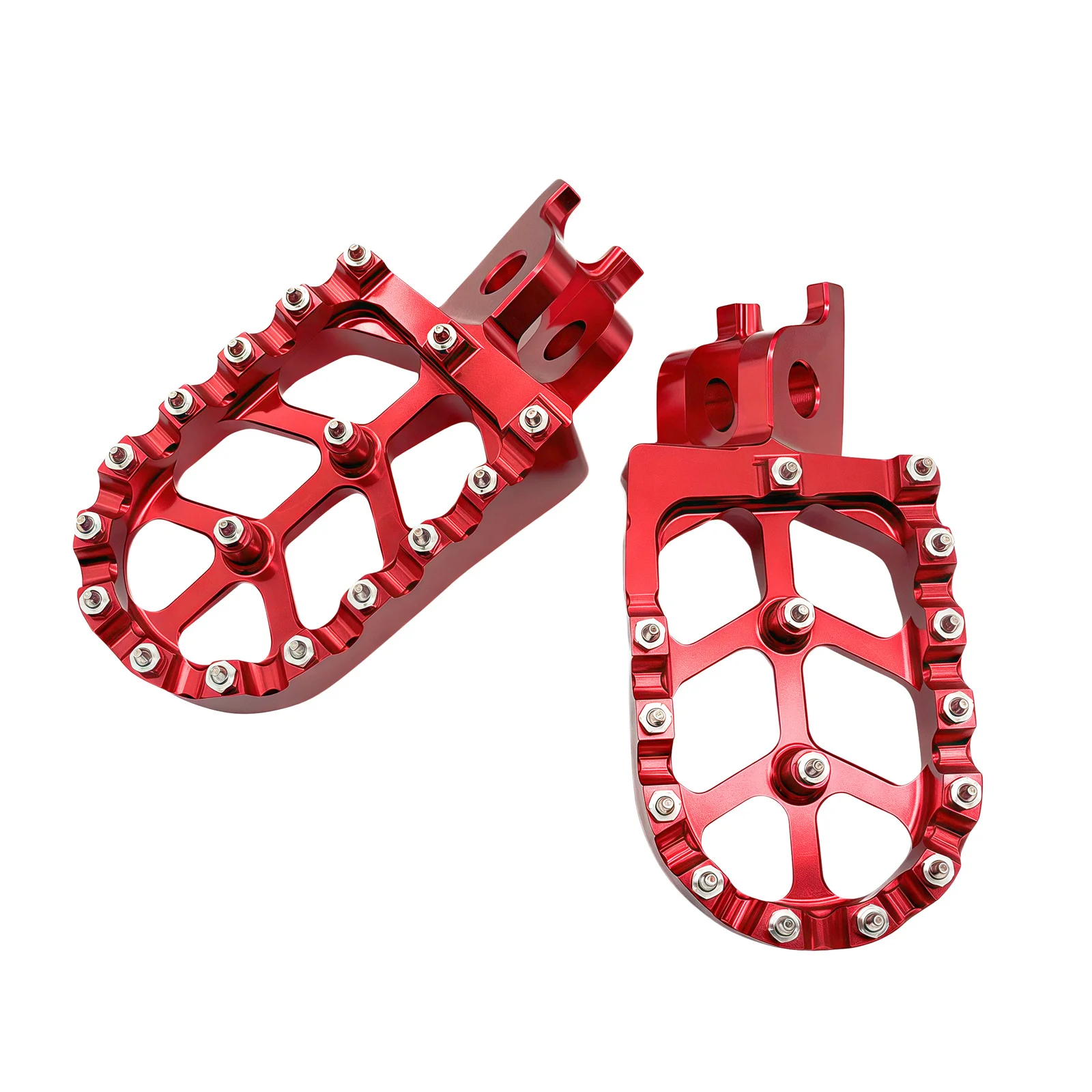 

CNC Footpegs Foot Pedals Anti-Slip Wear-Resistant for CR125/250 CRF150R 250R CRF250X CRF450 R X CRF250L/M CRF250RALLY Red