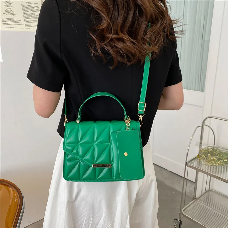 2023 New Portable Small Square Bag Checkered Retro Shoulder Bag Crossbody Bag Trendy Women's Bag Zero Wallet Handbag