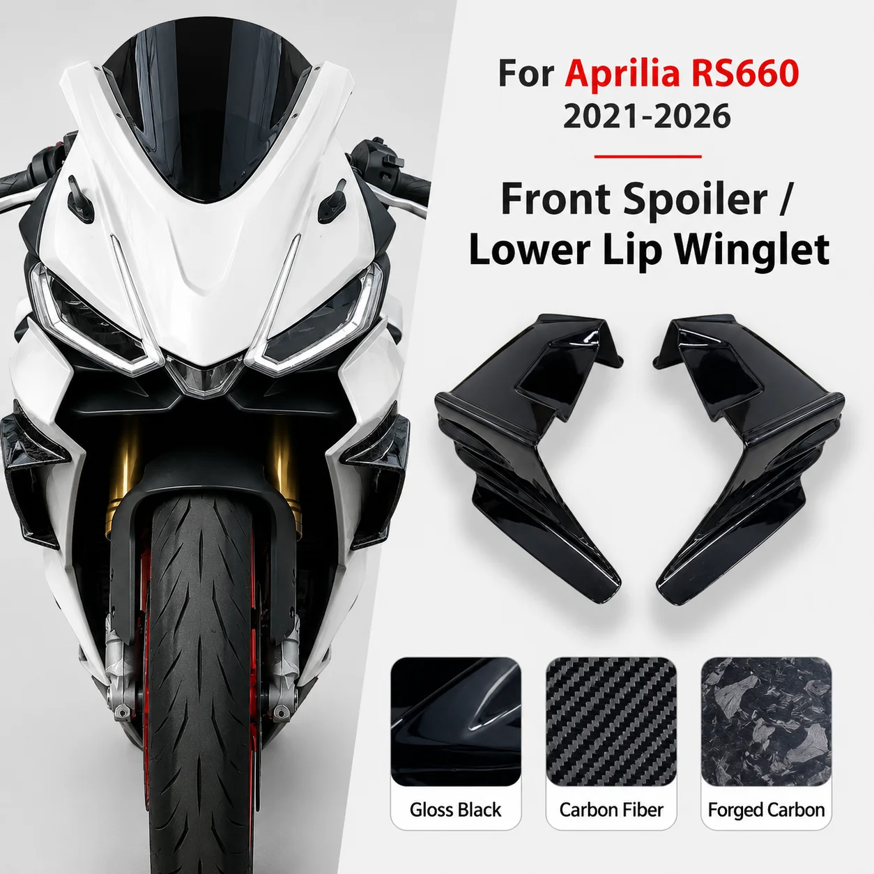 Spoiler Anteriore Moto GP, Alette Aerodinamiche Inferiori, Copertura Carena Downforce Compatibile con Aprilia RS660 RS 660 2021-2026