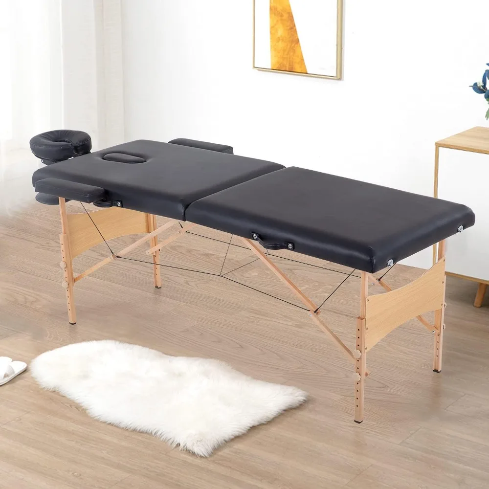 BestMassage-Mesa de extensión de pestañas portátil, cama de Spa con estuche de transporte, plegable, 84 pulgadas de largo, altura ajustable, para salón de belleza