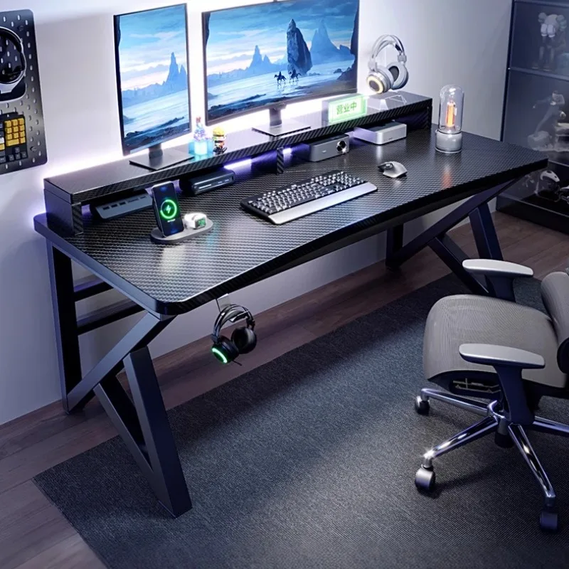 

Black Luxury Computer Desks Design Console Shelves Monitor Computer Desks Creativity Gaming Mesas De Computador Salon Furniture