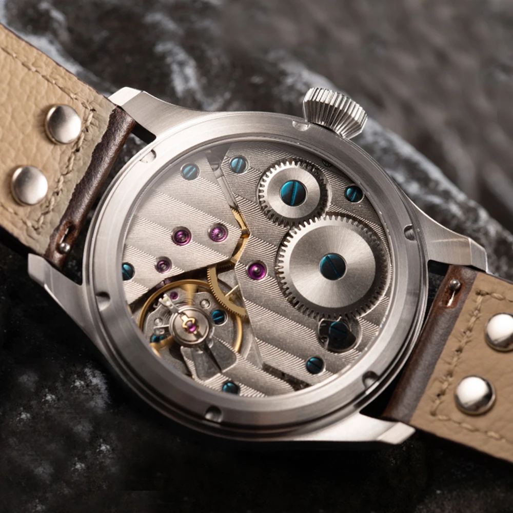 Hruodland 2025 New Pilot Men Mechanical Watch Seagull ST3620 BGW-9 Luminous Sapphire Crystal F016 43mm Retro reloj hombre