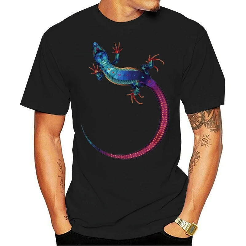 Colors Polygon LIZARD Printed On Top T-shirts Custom Women Men Gift T Shirt 100% Cotton High Quality Print Casual Tshirts 3XL