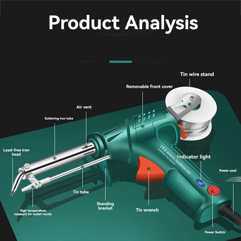 Manual Soldering Iron Tip Tin Gun Auto External Heat Electric Tin Welding Machine For 0.5-1.2Mm Wire Diameter