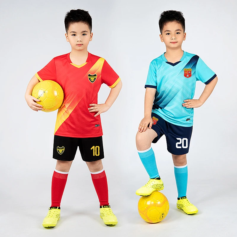 Benutzer definierte Kinder Fußball Trikots Anzug Jungen Fußball Uniformen Futebol Shirt Sets Fußball Kit Kinder Mädchen Sportswear Kleidung