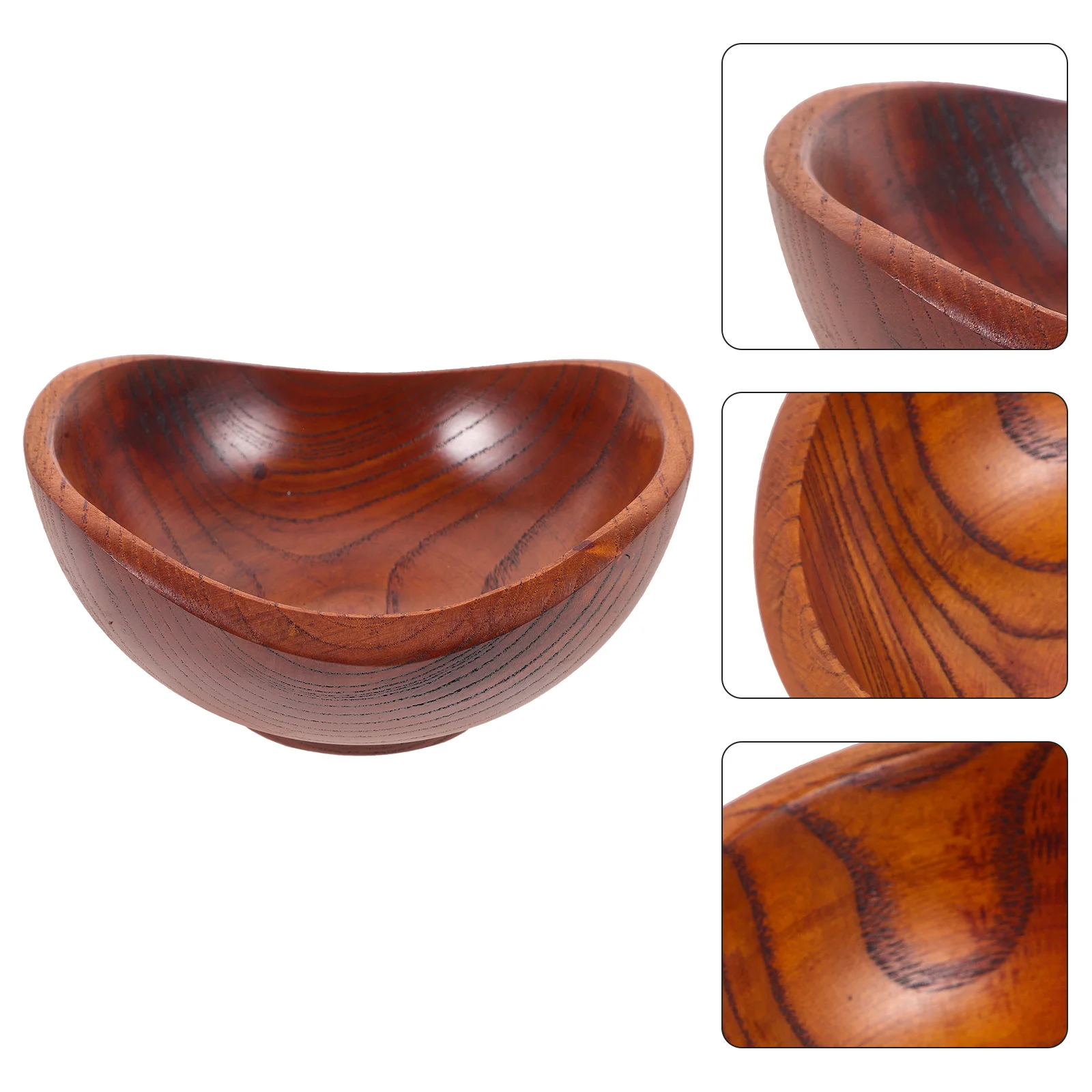 

Natural Wooden Rice Bowl Seamless Burr Free Smooth Surface for Soup Salad Snacks Fruit Multipurpose Bowl Wooden Ingot Bowls