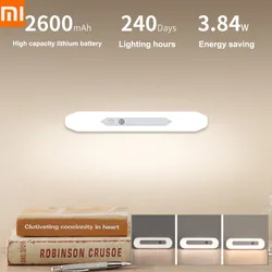 Led gece ışığı hareket sensörü ile Usb şarj edilebilir dedektörü duvar lambası pil ile 2600mAh yatak odası için kademesiz karartma