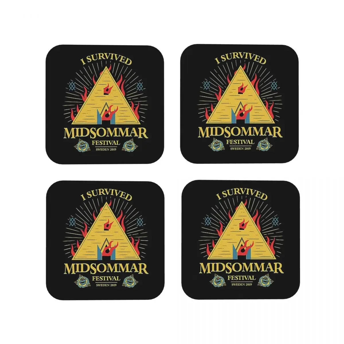 Sacrifice - Midsommar Festival Coasters Kitchen Placemats Non-slip Insulation Cup Coffee Mats For Home Tableware Pads Set of 4