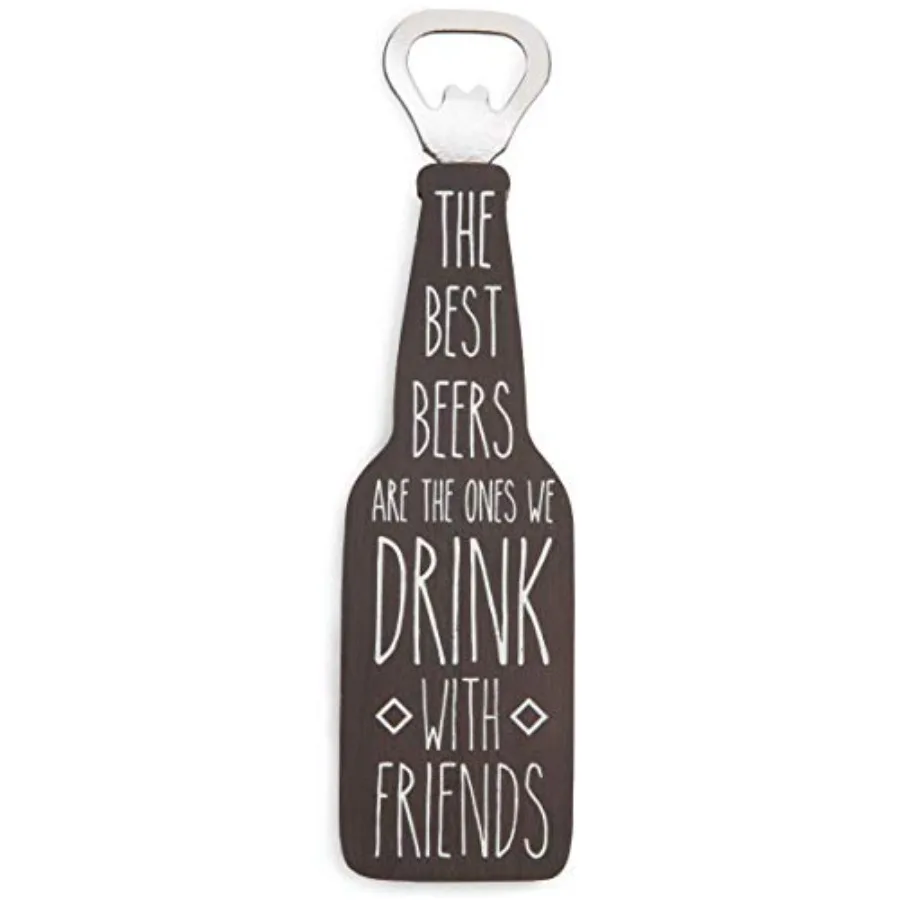 

Man Crafted - The Best Beers Are The Ones We Drink with Friends Magnetic Bottle Opener Brown 7" Tall