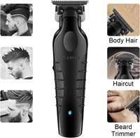 Kemei 2299 Barber Zero Gapped Trimmer Professional Cordless 0mm Hair Clipper for Men Rechargeable Finish Hair Cutting Machine