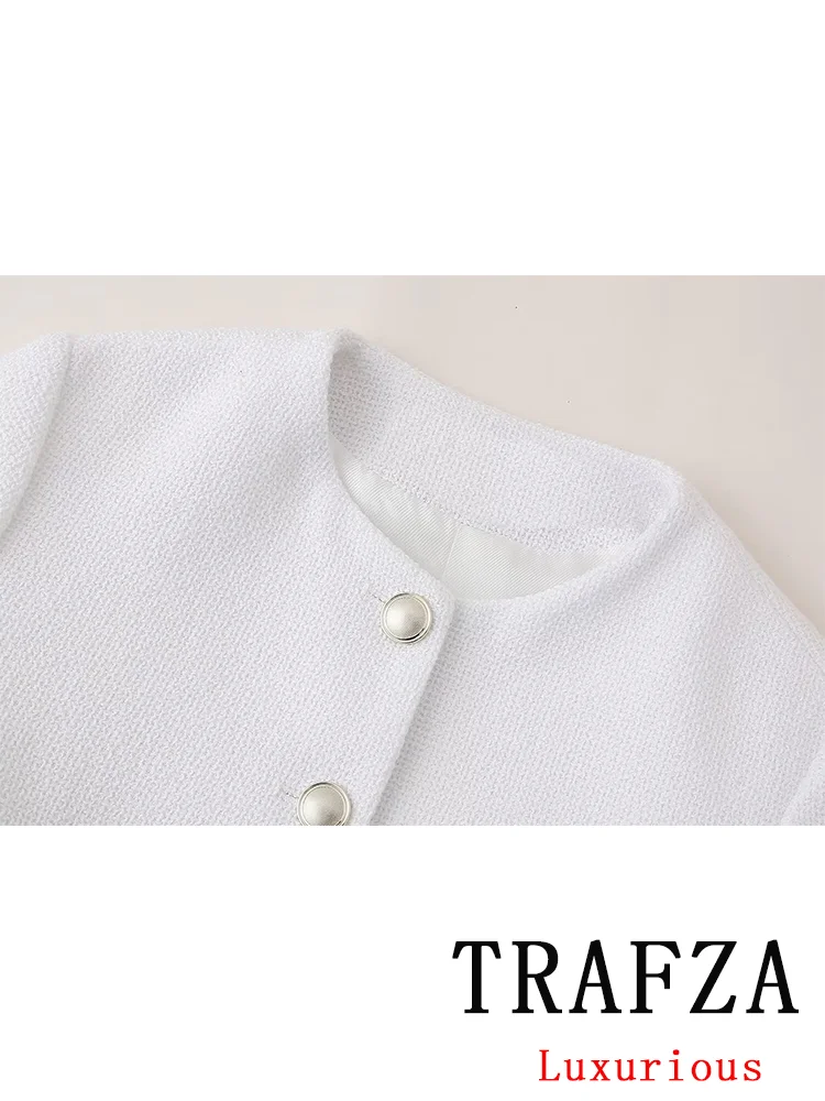 TRAFZA Vintage Chic Casual Women Blazer Solid Single Breasted Sashes Long Sleeve Blazer Fashion 2024 Spring Office Lady Blazers