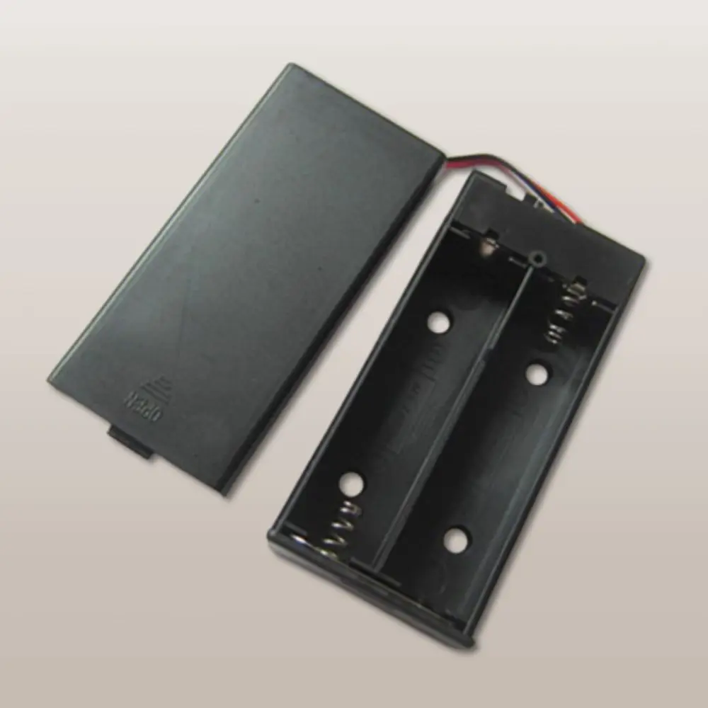 

2 Slot AA Battery Holder 7.4V 18650 Lithium Battery Box with Leads Wires ON/Off Switch and Screw Cap Case Back Cover