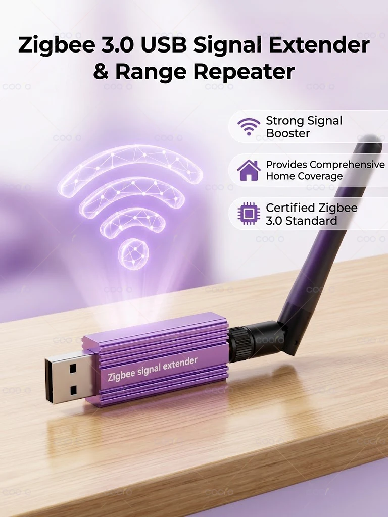 Tuya Zigbee USB-Signalverstärker mit Abnehmbarer Antenne Hochleistungs-Repeater Smart Home Mesh-Booster für HomeAssistant Zigbee2MQTT