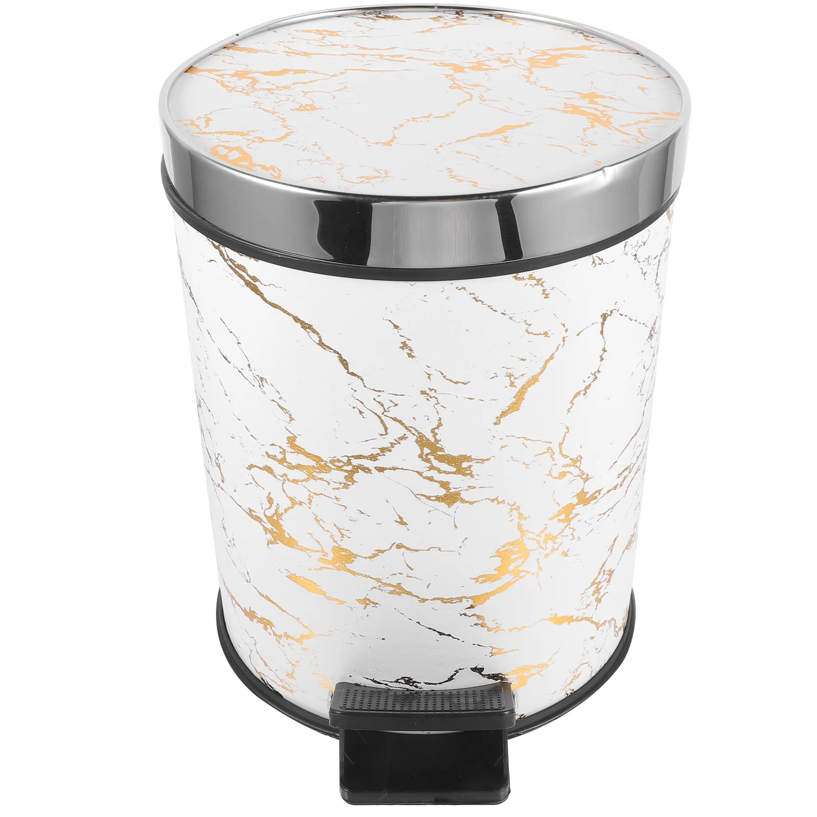 

Marble Pattern Pedal Trash Can 13L Automatic Opening Kitchen Waste Container Household Garbage Bin for Bathroom Living Room