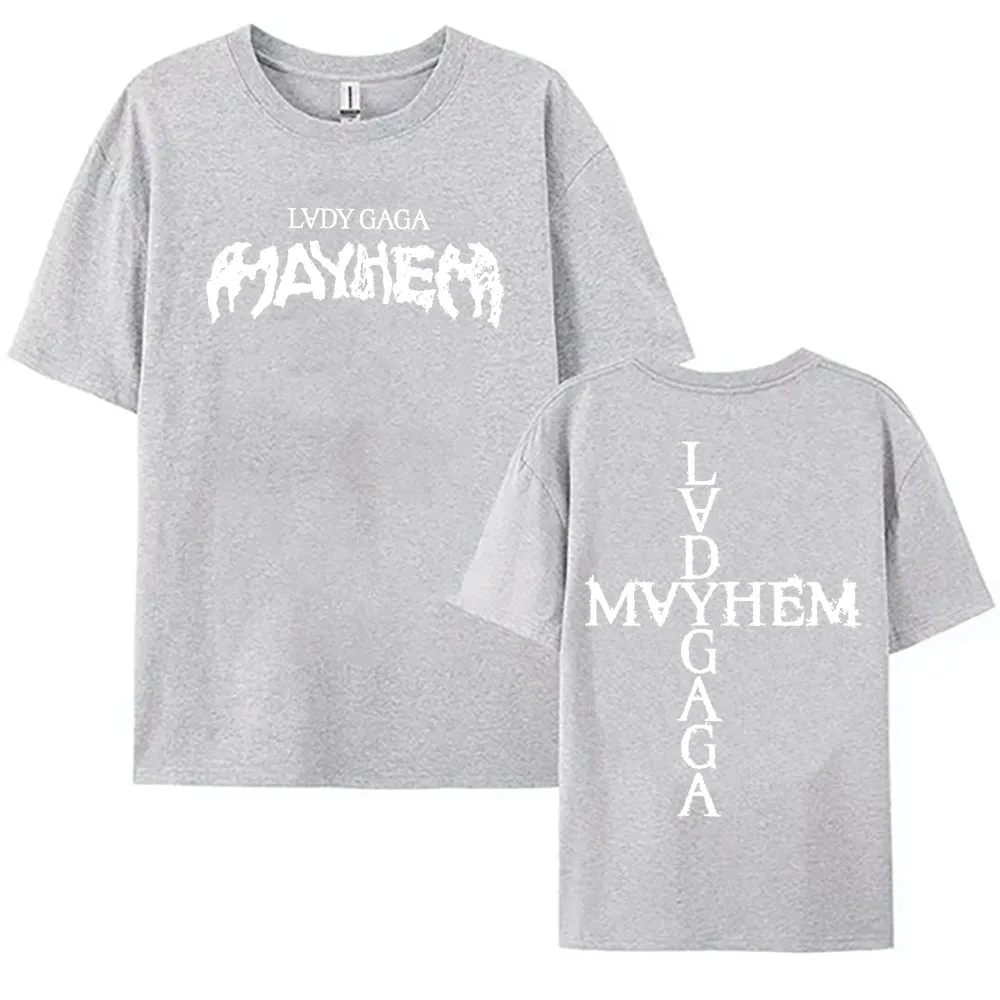 Lady Gaga Mayhem Album 2025 Tshirts New Fashion Singer Printing T-shirt Cotton Soft Short Sleeve Tee-shirt Unisex Streetwear Tee