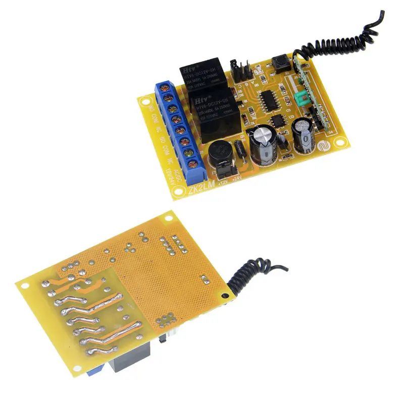 

Wireless Switch 2CH Relay Module 433MHz RF Transmitter Remote Control For Garage Curtain Motor Lamp Home Appliance DC 12V 24V