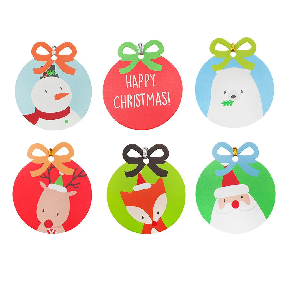 

40 Pcs Snowman Reindeer Santa Claus Cuts Outs Favor Christmas Card Greeting Tag