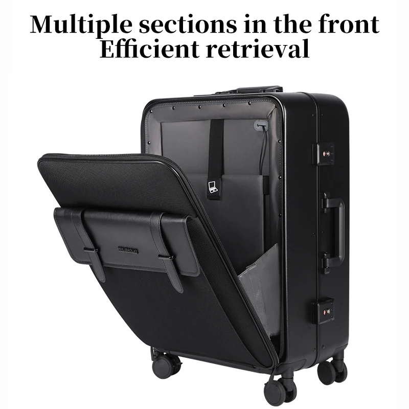 حقيبة سفر للأعمال مقاس 20 بوصة، متينة مع قفل بكلمة مرور، حقيبة تروللي. #1