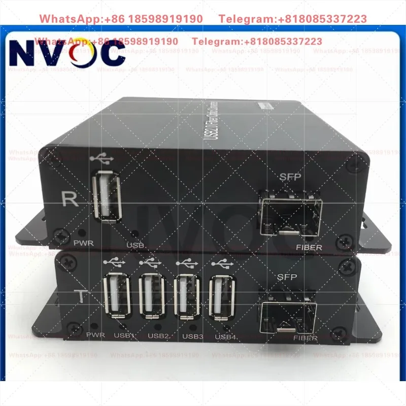 4ports USB Fiber Extender USB 2.0 Fiber 1.25G 1310/1550nm  BIDI LC SFP Module for 1USB for Local Unit, 4USB for Remote Unit