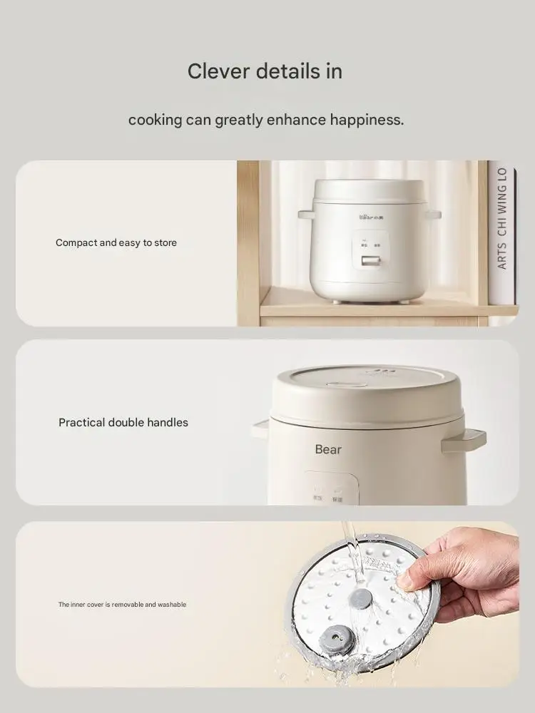 Bear rice cooker mini one-person household small old-fashioned rice cooker 1 to 2 people cooking rice cooker