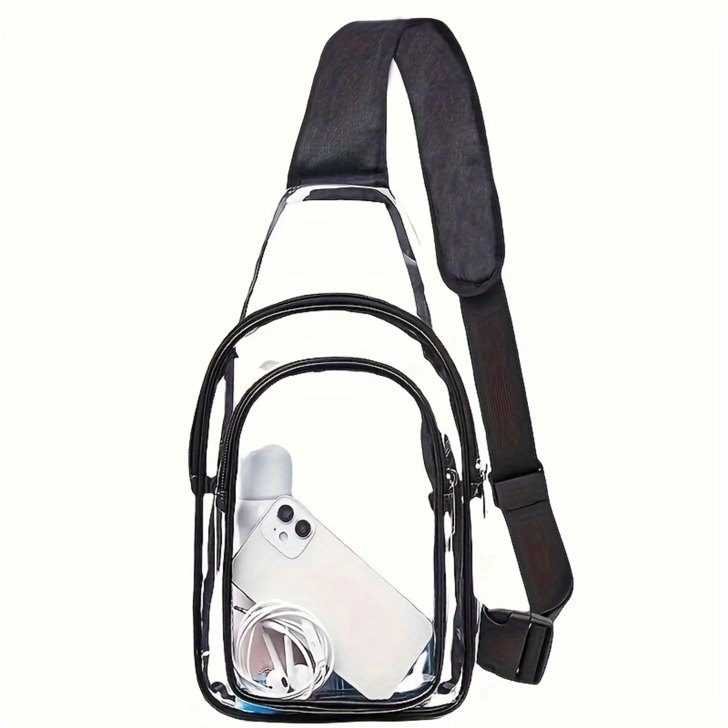 Transparent PVC Chest Bag, Waterproof Sling Backpack, Clear Crossbody Bag Stadium Approved For Sports Events, Concerts For Trave