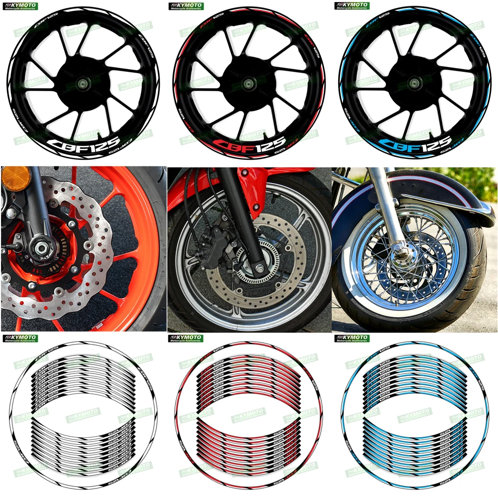 

Для Honda CBF125 CBF 125 светоотражающее колесо мотоцикла 17 дюймов наклейка обтекатель колеса наклейка обод полоса лента наклейка наклейка
