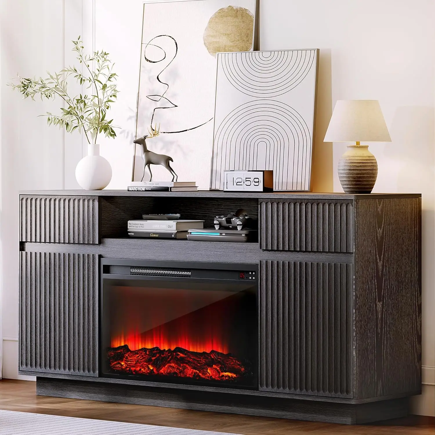 Black Fluted Wood 70