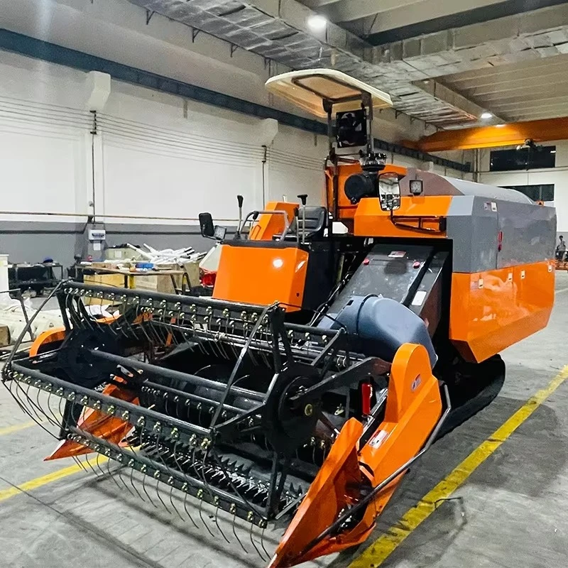 High Efficiency Mini Paddy Harvester Multifunctional Rice Wheat Farm Harvest Machine with Core Engine Accessories