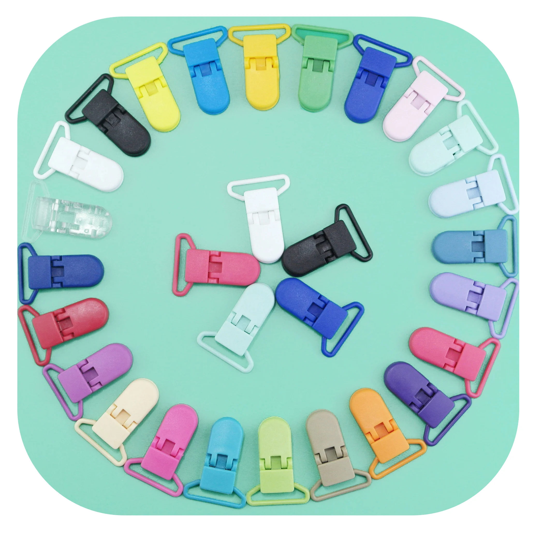 100Pcs/set Plastic Baby Pacifier Clips Holder Suspender Mitten Binky Clip Diy Soother Pacifier Infant Dummy Clips Accessories