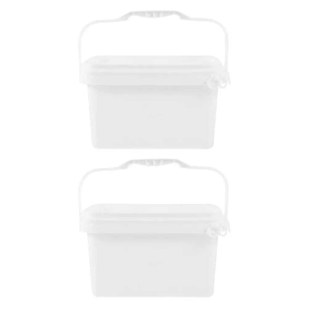 2Pcs Oil Paint Bucket PP Material Painting Storage Bucket Portable Handle Large Capacity Paint Can Pigment Container
