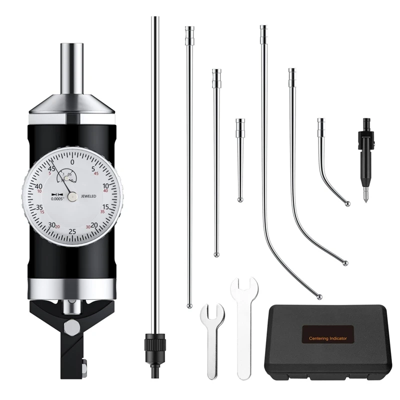 Coaxial Centering Indicator 0-0.15 In/0.0005 In Diameter Indicator Set Storage Box For Milling Machine Center Testdial