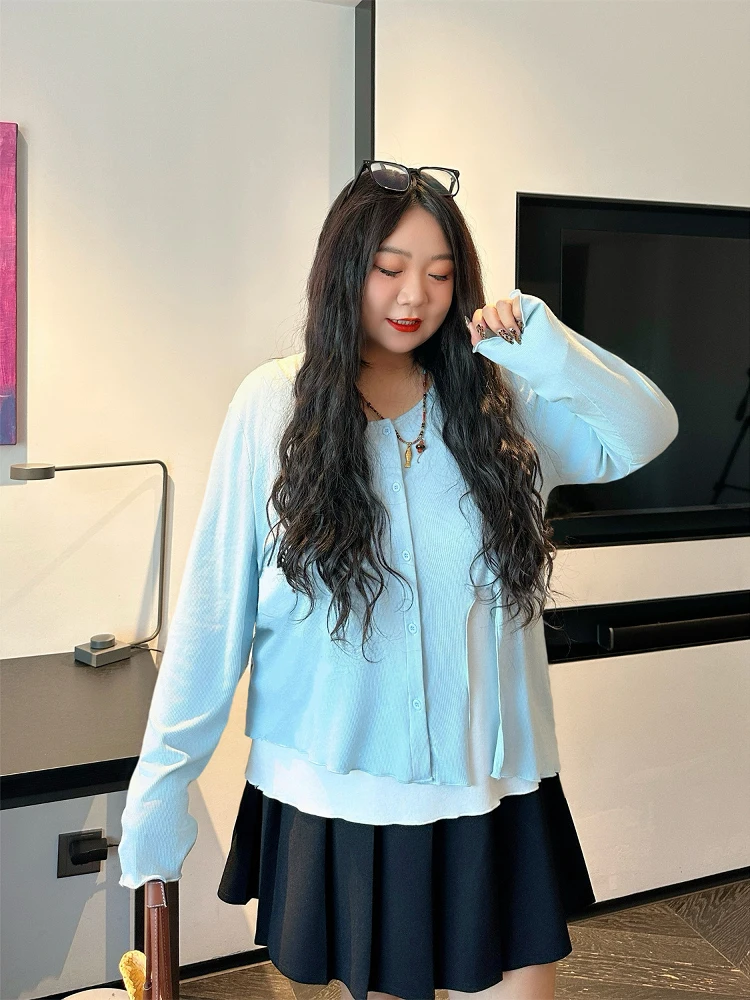 

Повседневная универсальная короткая асимметричная футболка для женщин больших размеров, новая весенняя модель, утолщенная, больших размеров, повседневный топ 14205H