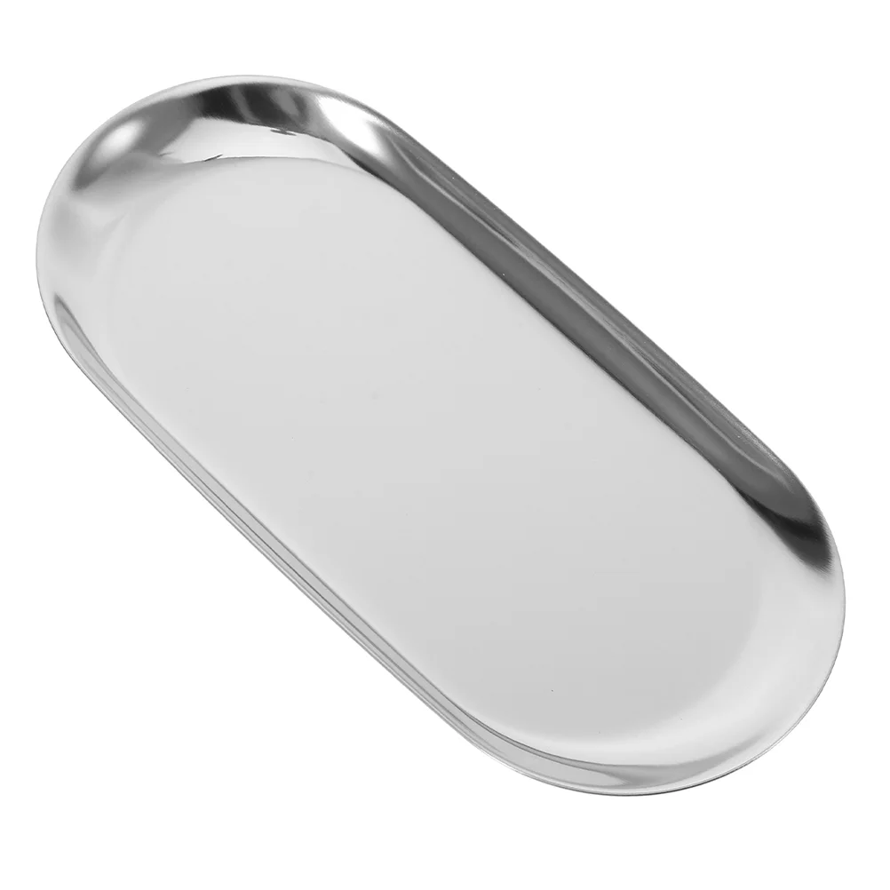 Tip Tray Dresser Stainless Steel Jewelry Plate Storage Decorative Box Bathroom Vanity Rectangular Sink