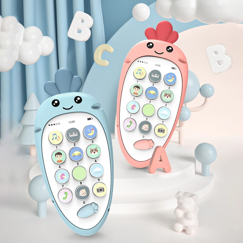 Divertido Juguete Multifuncional para Bebés, Teléfono de Silicona Masticable con Música, Accesorios de Aprendizaje para la Educación Temprana, Regalo