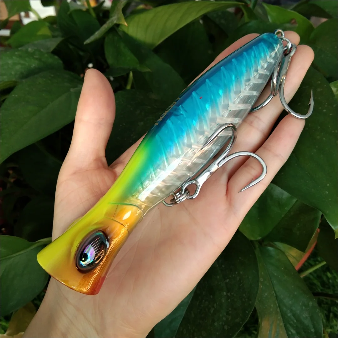 Noeby Popper Fishing Lure 140mm 60g± 180mm 117g± Fishbone Poppers Surface Crystal Armor Technology Reinforced Hard Bait Sea Lure