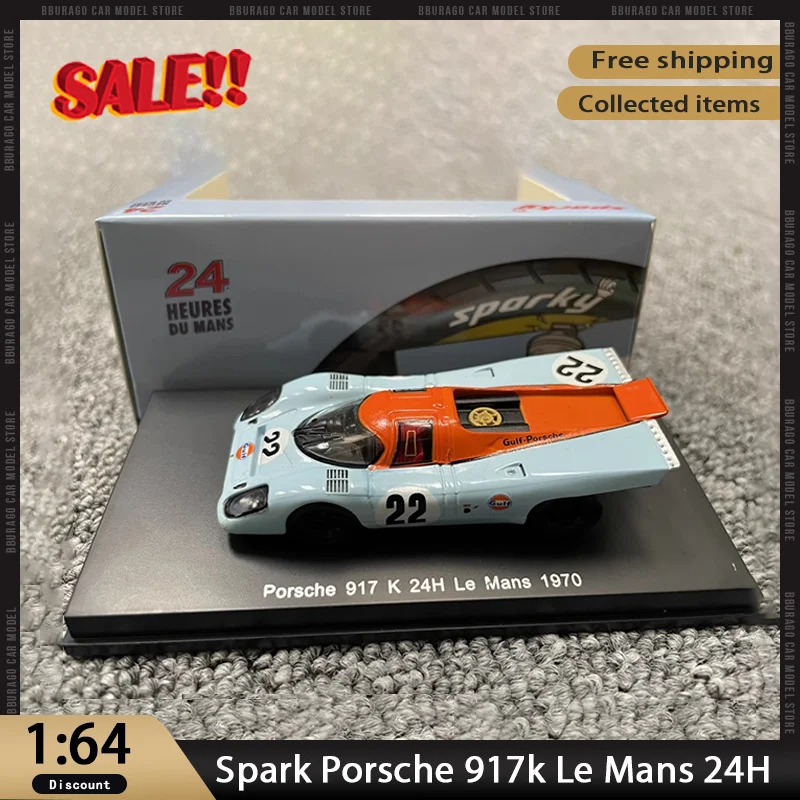 In Stock Spark 1/64 Porsche 917k Le Mans 24-Hour Endurance Race 1970 Gulf Coating Alloy Micro Die-Cast Model Customized Toy Gift